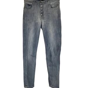 Express Light Wash Button Fly Cropped Stretch Jeans Size 8 High Rise